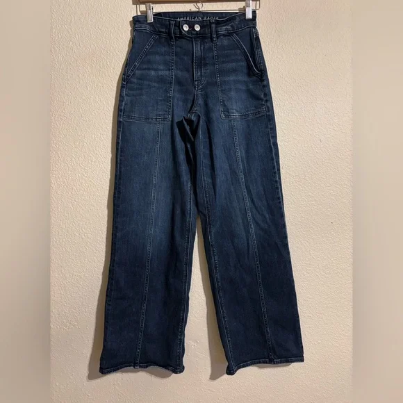 AE Dreamy Drape Stretch Super High-Waisted Baggy Wide-Leg Jean - Picture 5 of 15